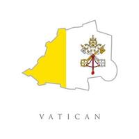 Flag map of Vatican City.Vatican City Flag Map. Map of the Vatican City State with national flag isolated on a white background. Vector Illustration.