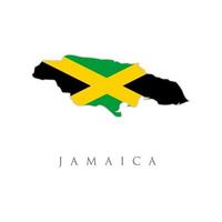 National Jamaica Flag vector. The flag of the country in the form of borders. Stock vector illustration isolated on white background.