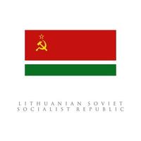 bandera de la república socialista soviética lituana. aislado sobre fondo blanco vector