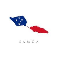 bandera del país de samoa dentro del logotipo del icono del diseño del contorno del mapa. bandera del país de samoa dentro del logotipo del icono del diseño del contorno del mapa. concepto de viaje y turismo de bandera de país vector