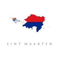 Sint Maarten flag map. The flag of the country in the form of borders. Stock vector illustration isolated on white background.