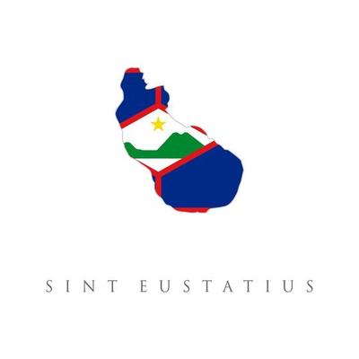 Sint Eustatius flag map. The flag of the country in the form of borders. Stock vector illustration isolated on white background.