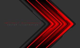 Abstract red arrow cyber technology direction on grey design modern futuristic background vector