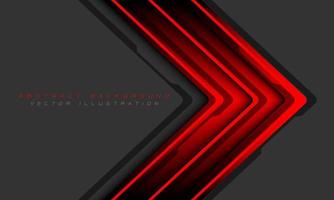 Abstract red arrow cyber technology direction on grey design modern futuristic background vector