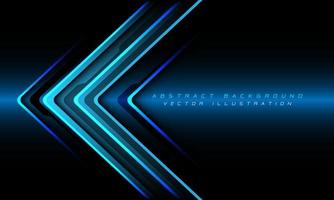 Abstract blue metallic arrow cyber technology direction on grey design modern futuristic background vector