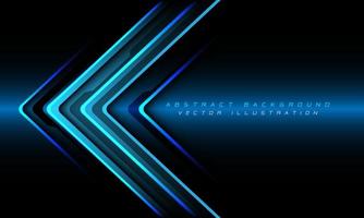 Abstract blue metallic arrow cyber technology direction on grey design modern futuristic background vector