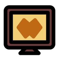 Computer with filled line icon suitable for home icon set vector