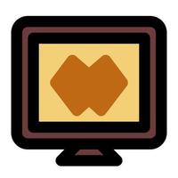 computadora con icono de línea completa adecuado para el conjunto de iconos de inicio vector