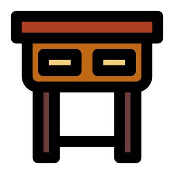 Table with filled line icon suitable for home icon set vector