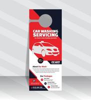 Car Was and Detailing Door Hanger vector