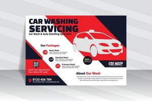 Car wash horizontal flyer template