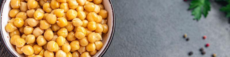 garbanzos legumbres hervidas guisantes turcos porción fresca comida saludable foto