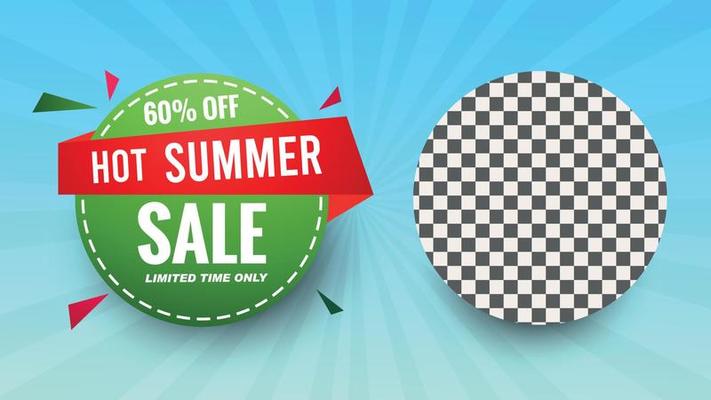 Hot summer sales poster banner for summer sales offer social media post