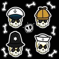 Skull and crossbones icon set sticker