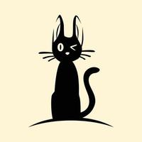 Witch cat vector character illustration