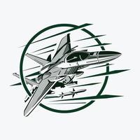 ilustración de icono de vector de avión de combate a reacción