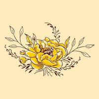 Retro rose flower icon vector illustration
