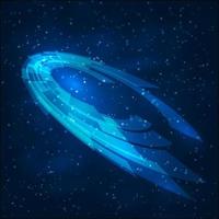 Space glowing stars cosmic background.  Blue futuristic abstract backdrop. Science concept.  Universe vector illustration. Easy to edit design template for your projects.