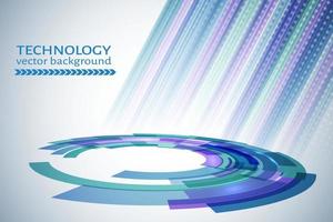 Blue and purple technology abstract circle background.  Vector illustration. Easy to edit design template for your projects.