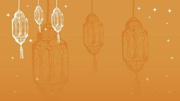 hand drawn arabian lantern for islamic event with copy space Background vector