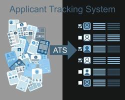 how applicant tracking system or ATS works vector