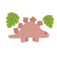 Stegosaurus. Cute dino clipart. Cartoon dinosaur. vector