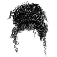 ilustración de vector de niña con lindos peinados de moño.