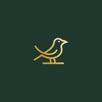 pájaro logo vector icono línea ilustración