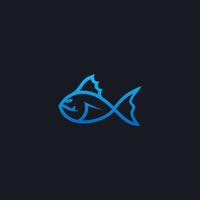 Fish logo vector icon line illustration
