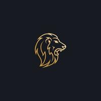 ilustración de icono de vector de logotipo de línea de cabeza de león
