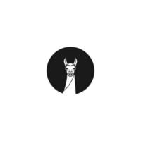 Alpaca llama logo vector icon illustration