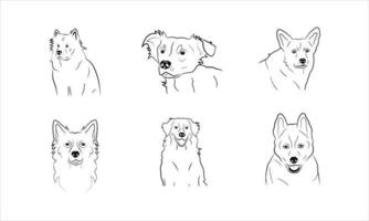 Dog outline icon. Pet vector illustration. Canine symbol isolated.