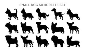 Vector silhouette of dog on white background.