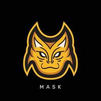 el logotipo de la máscara inspirado en la cabeza del gato es perfecto para los equipos de esports vector premium