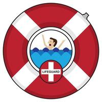 Lifebuoy rescues drowning people vector