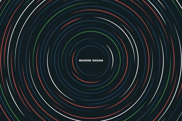 Abstract technology line circle of geometric overlapping cover template. Colorful design of center copy space of text design background. illustration vector