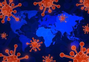 Abstract COVID-19 virus pandemic style of futuristic blue contrast by red viruses. Well organized file each object by grouping. Illustration vector