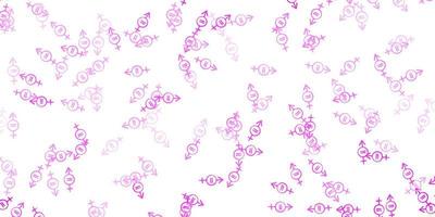 Light Pink vector background with woman symbols.