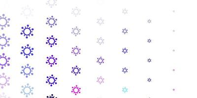 Light Pink, Blue vector background with covid-19 symbols.