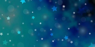 Light BLUE vector background with circles, stars.