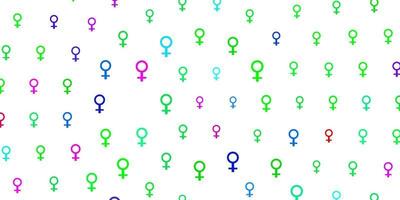 Light Multicolor vector background with woman symbols.