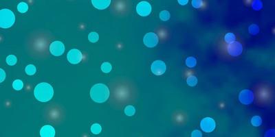 Light BLUE vector texture with circles, stars.