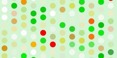 patrón de vector verde claro, amarillo con esferas.