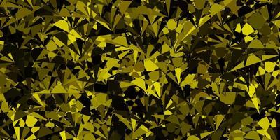 Fondo de vector verde oscuro, amarillo con triángulos, líneas.