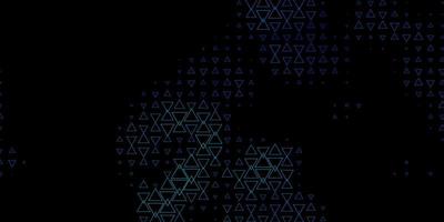 Dark BLUE vector background with lines, triangles.