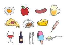 Food and drink drawing, vector