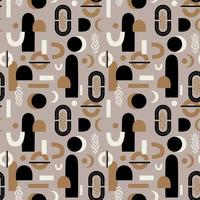 Vector seamless pattern with modern arch, abstract shapes and form. Bohemian aesthetic abstract illustration