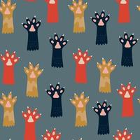 Seamless vector pattern with cat paws