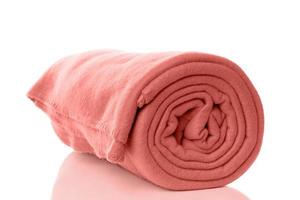 fleece blanket in coral trend color of the year 2019 photo