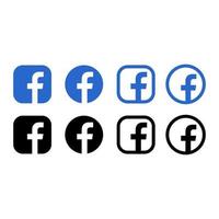 icono de facebook logotipo de facebook, vector de conjunto de iconos de símbolo de facebook